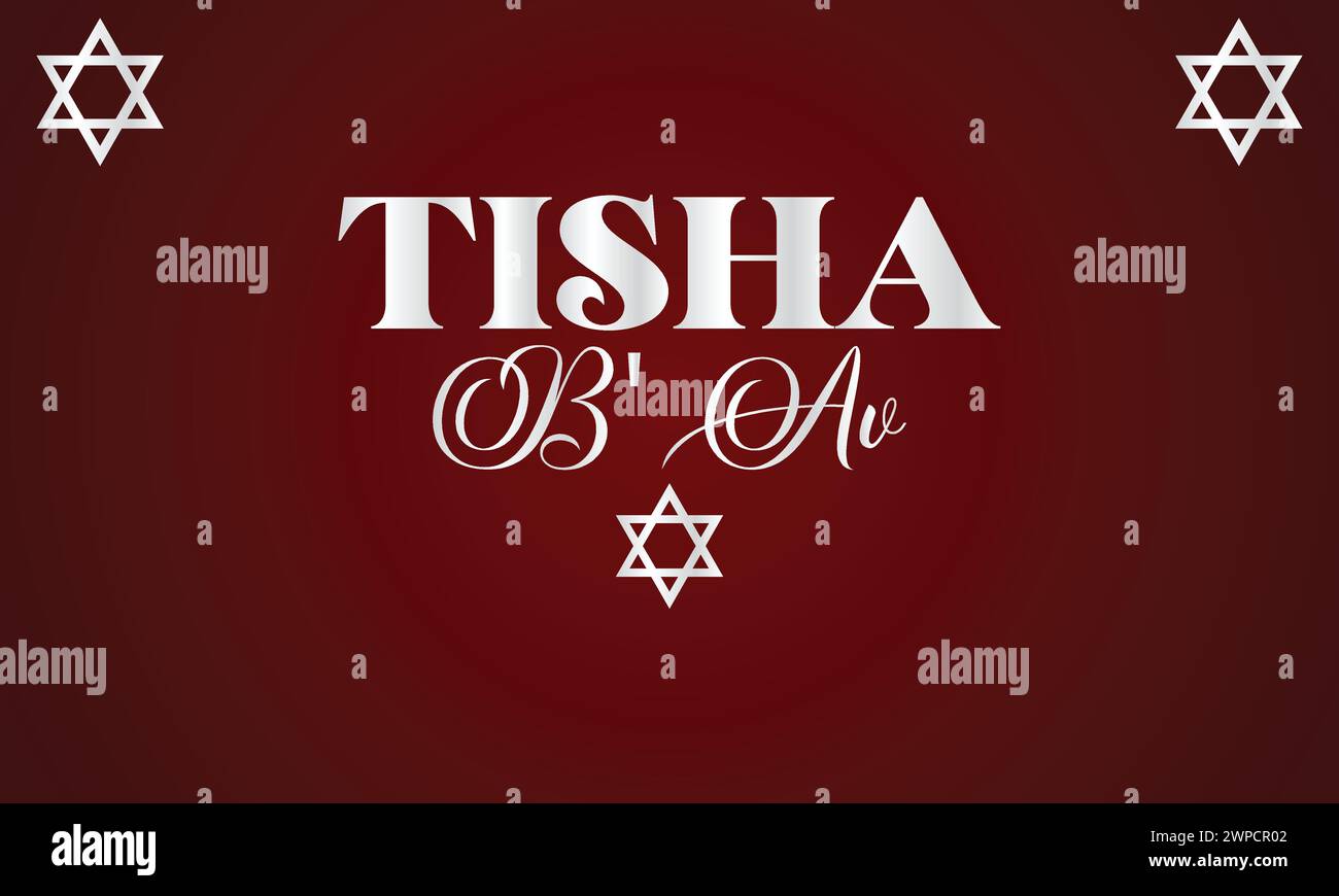 Tisha B'Av Stylish Text And Colorful background illustration design Stock Vector