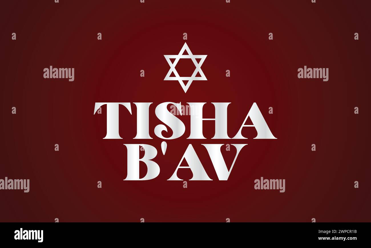 Tisha B'Av Stylish Text And Colorful background illustration design Stock Vector