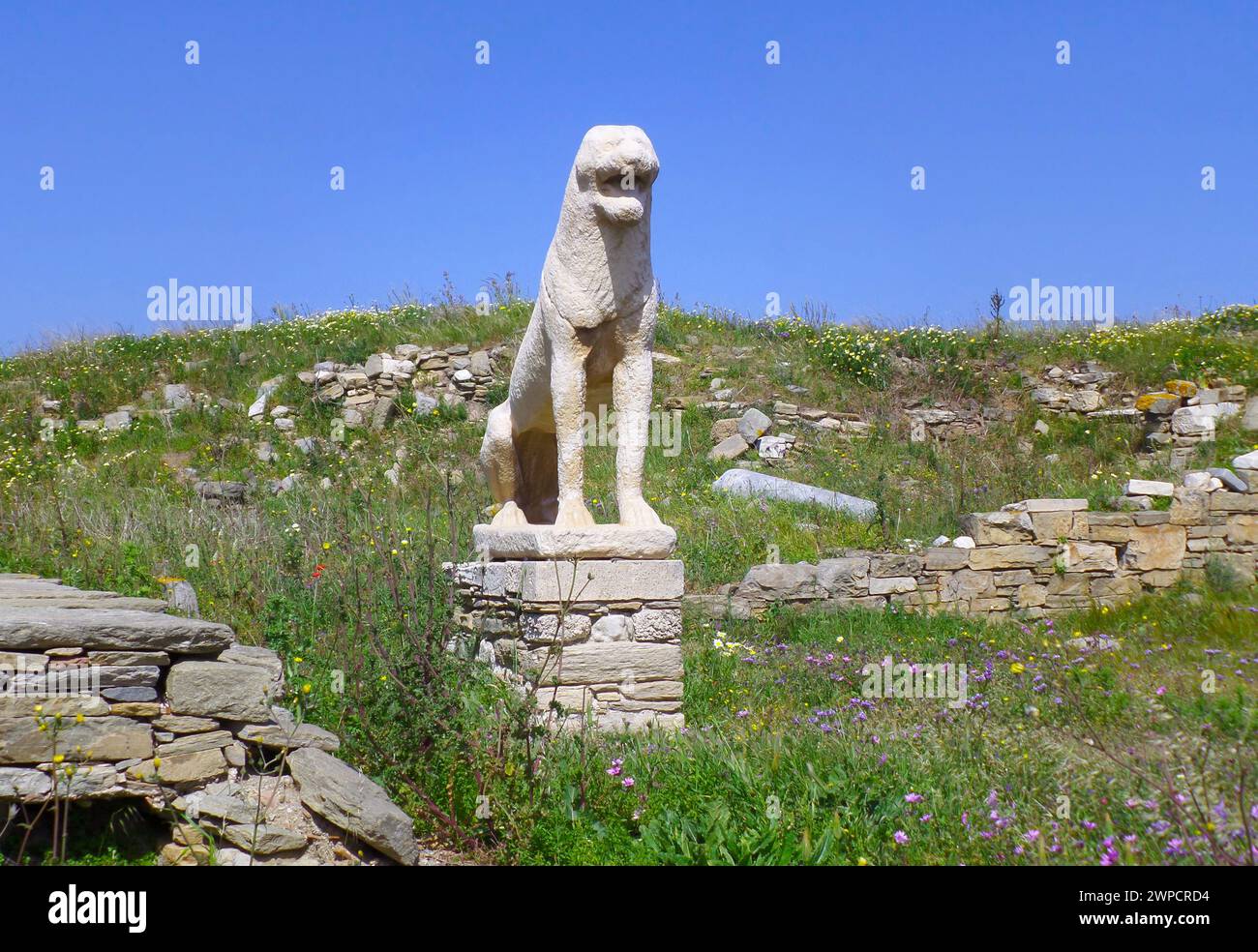 Delos terrace of the lions hi-res stock photography and images - Alamy