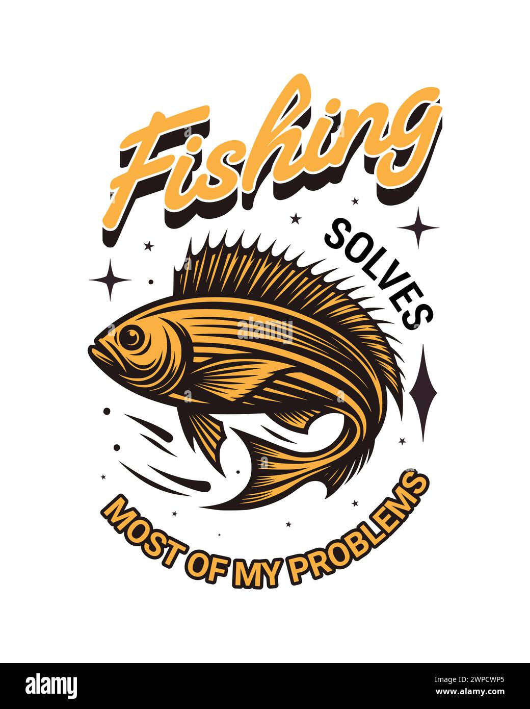 T shirt design fishing hi-res stock photography and images - Alamy