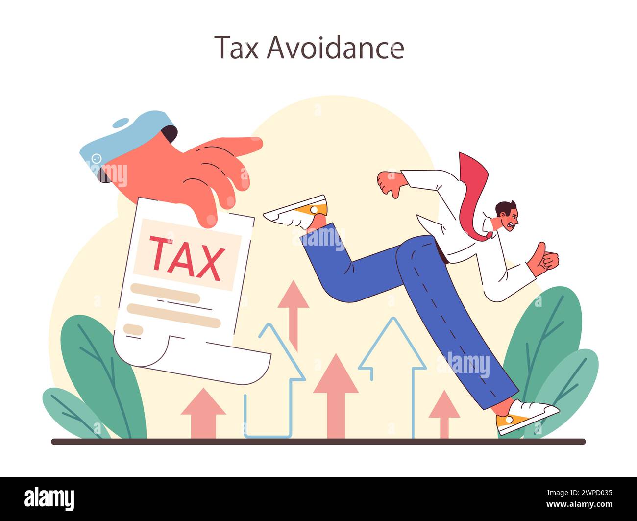 Tax avoidance. Financial efficiency, budgeting and economy idea. Taxes deduction and refund. Flat vector illustration Stock Vector