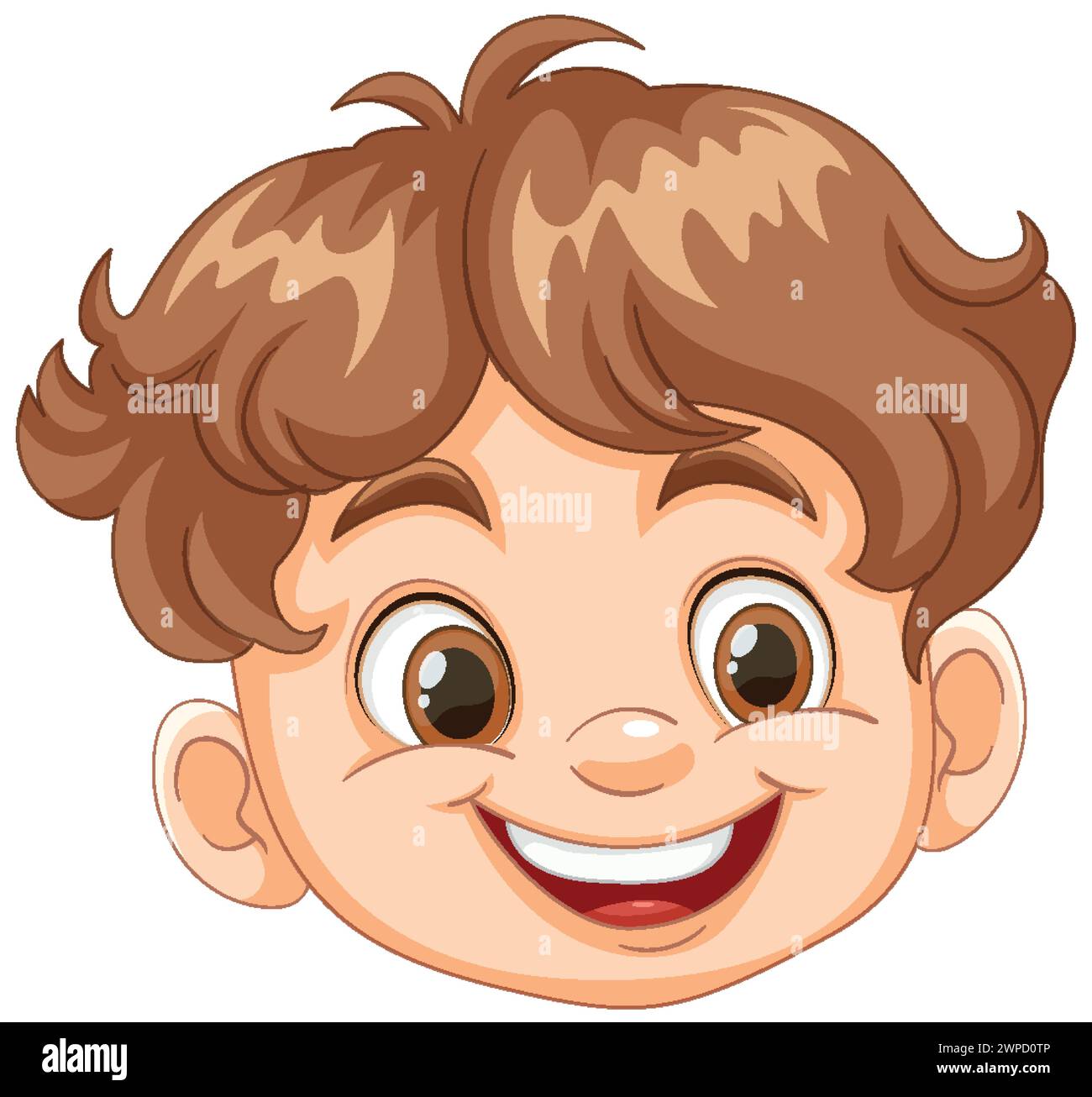 Vector illustration of a happy young boy smiling Stock Vector Image ...