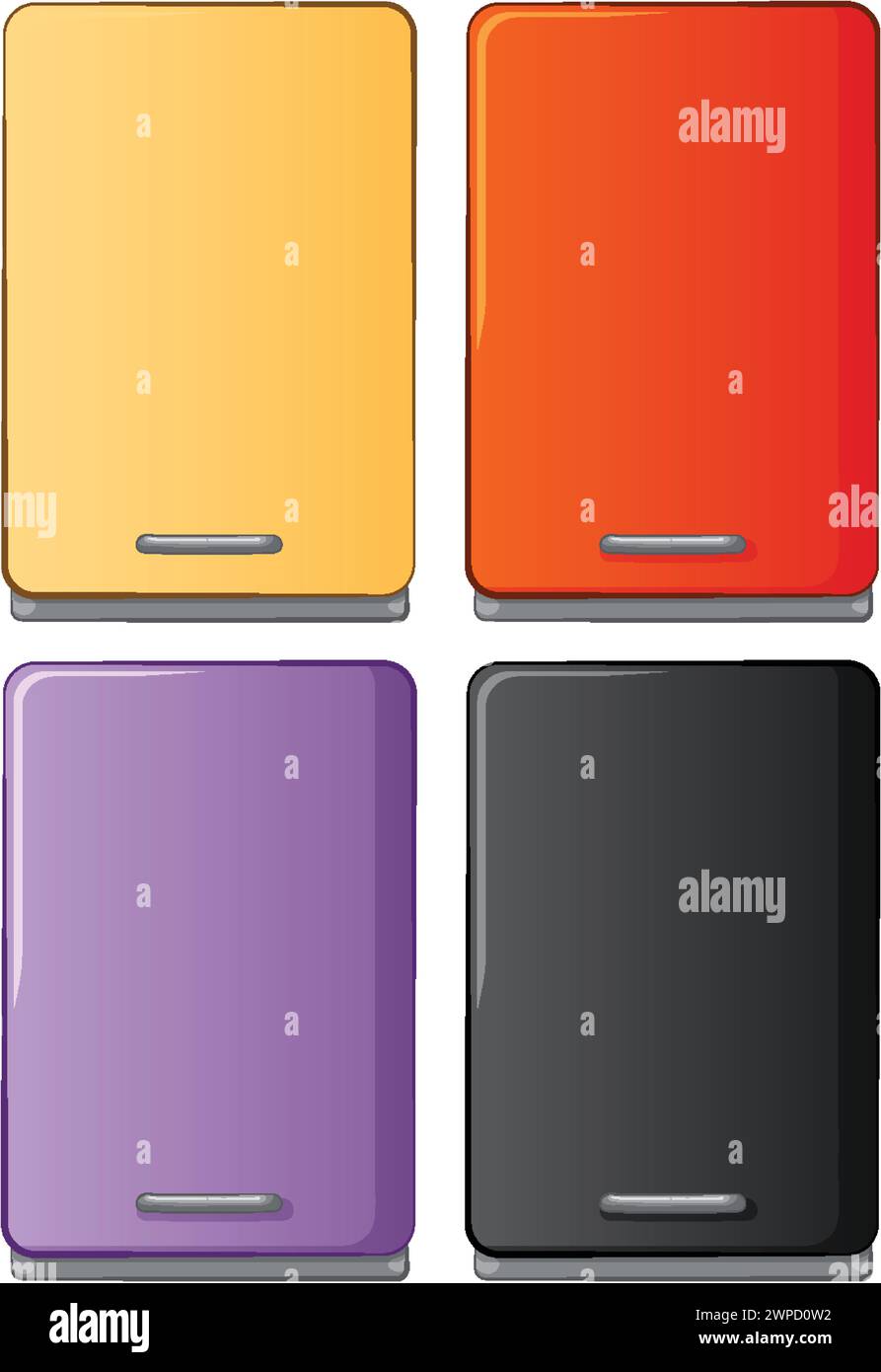 Four vector smartphones in different colors Stock Vector