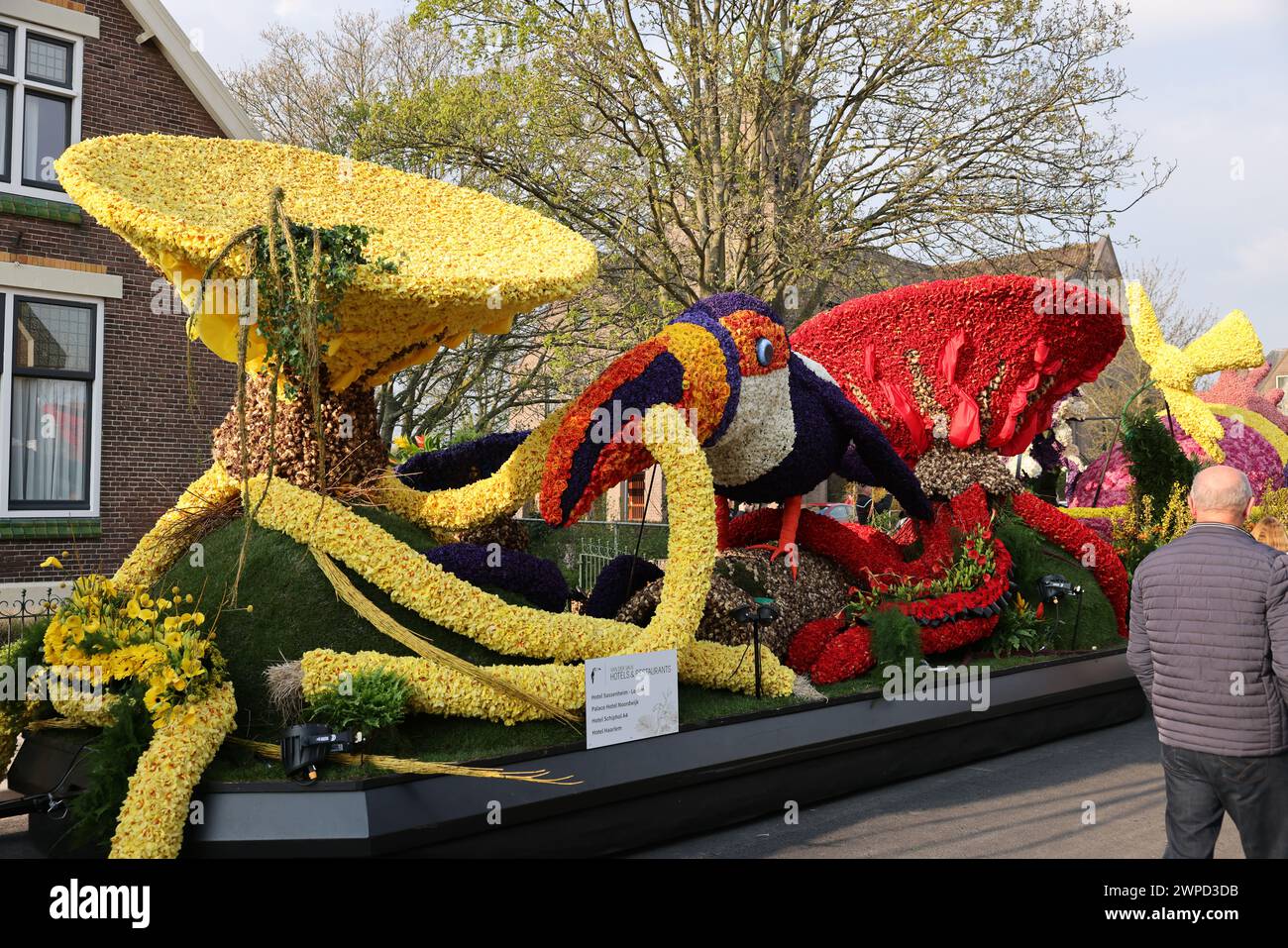 Noordwijkerhout, Netherlands April 21, 2023 Flowers floats prepared
