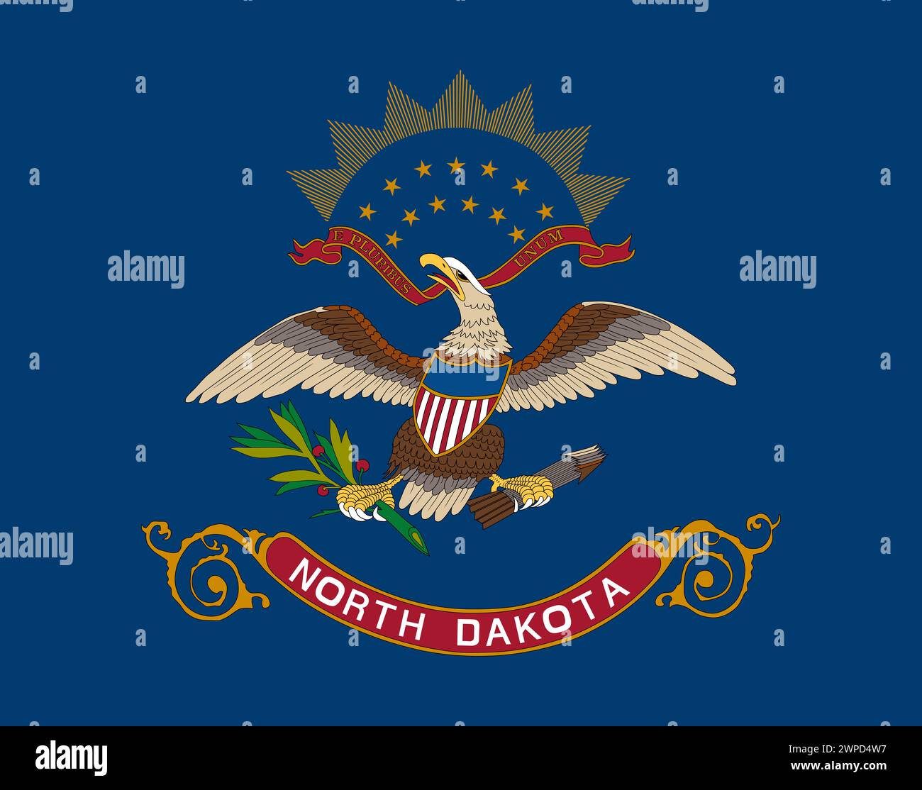 State flag of North Dakota Stock Photo - Alamy