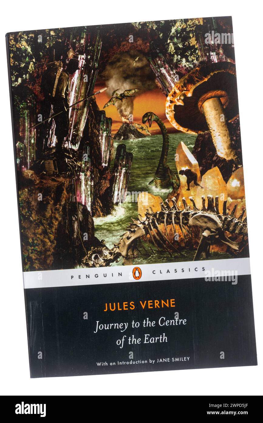 Journey to the Centre of the Earth by Jules Verne, paperback book, classic novel Stock Photo