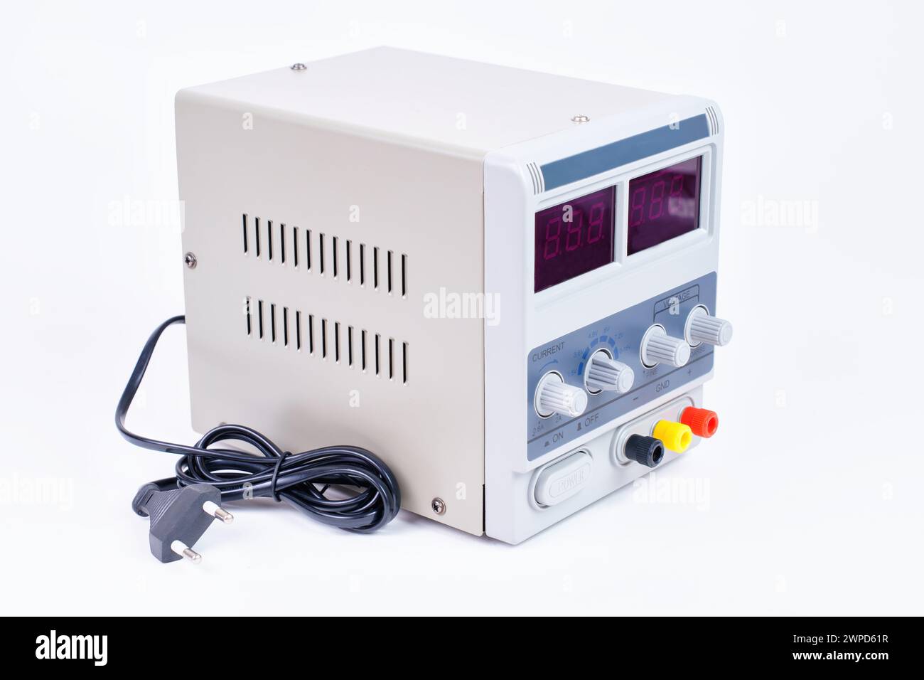 15V direct power supply unit isolated on white background. Stock Photo