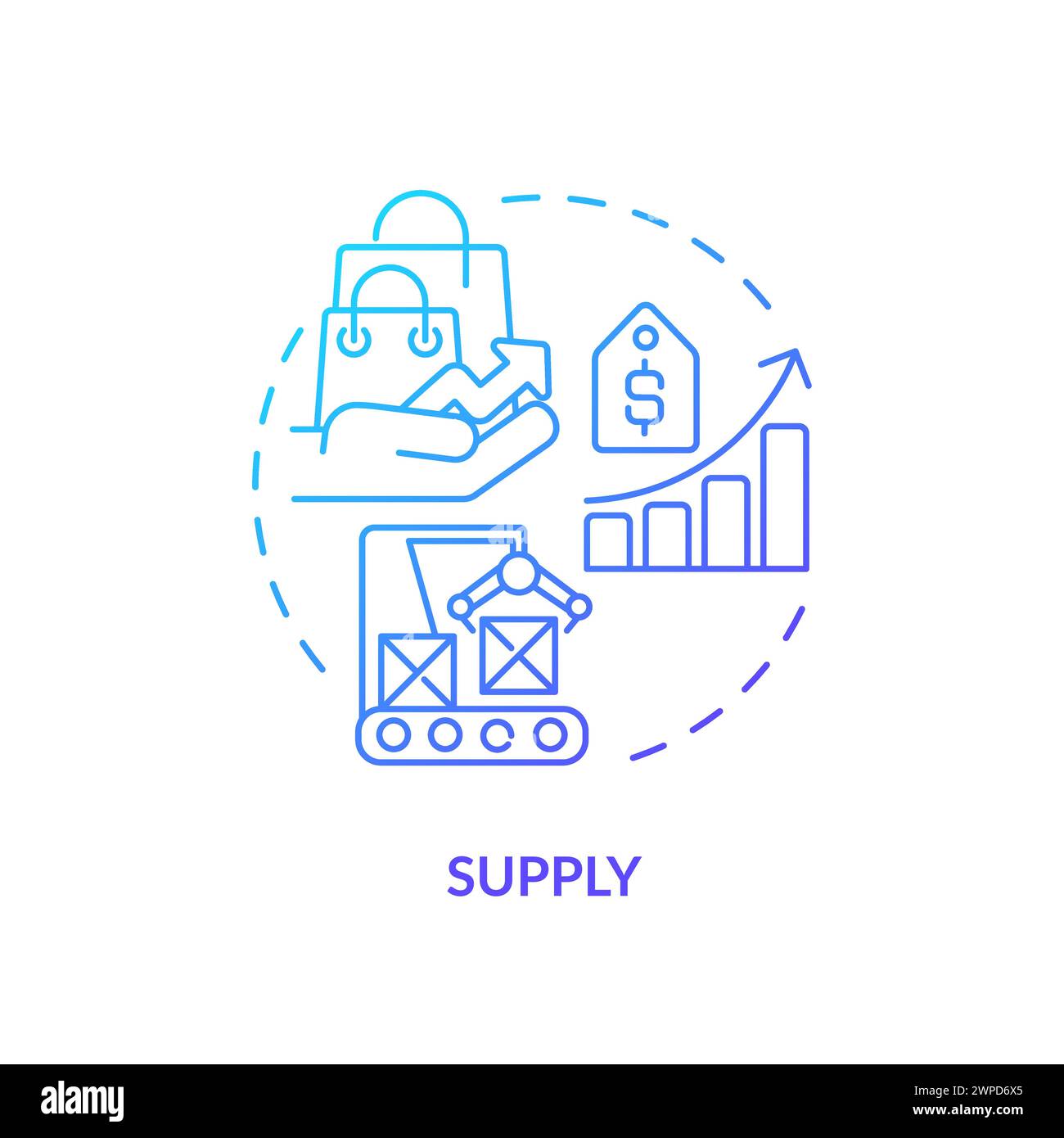 Supply blue gradient concept icon Stock Vector Image & Art - Alamy