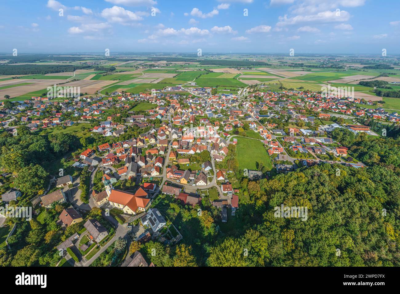 View of Arberg in the central Franconian recreational landscape of the Franconian Lake District Stock Photo