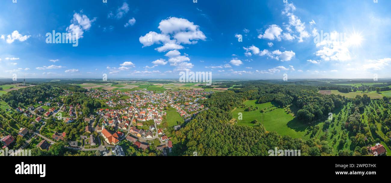 View of Arberg in the central Franconian recreational landscape of the Franconian Lake District Stock Photo