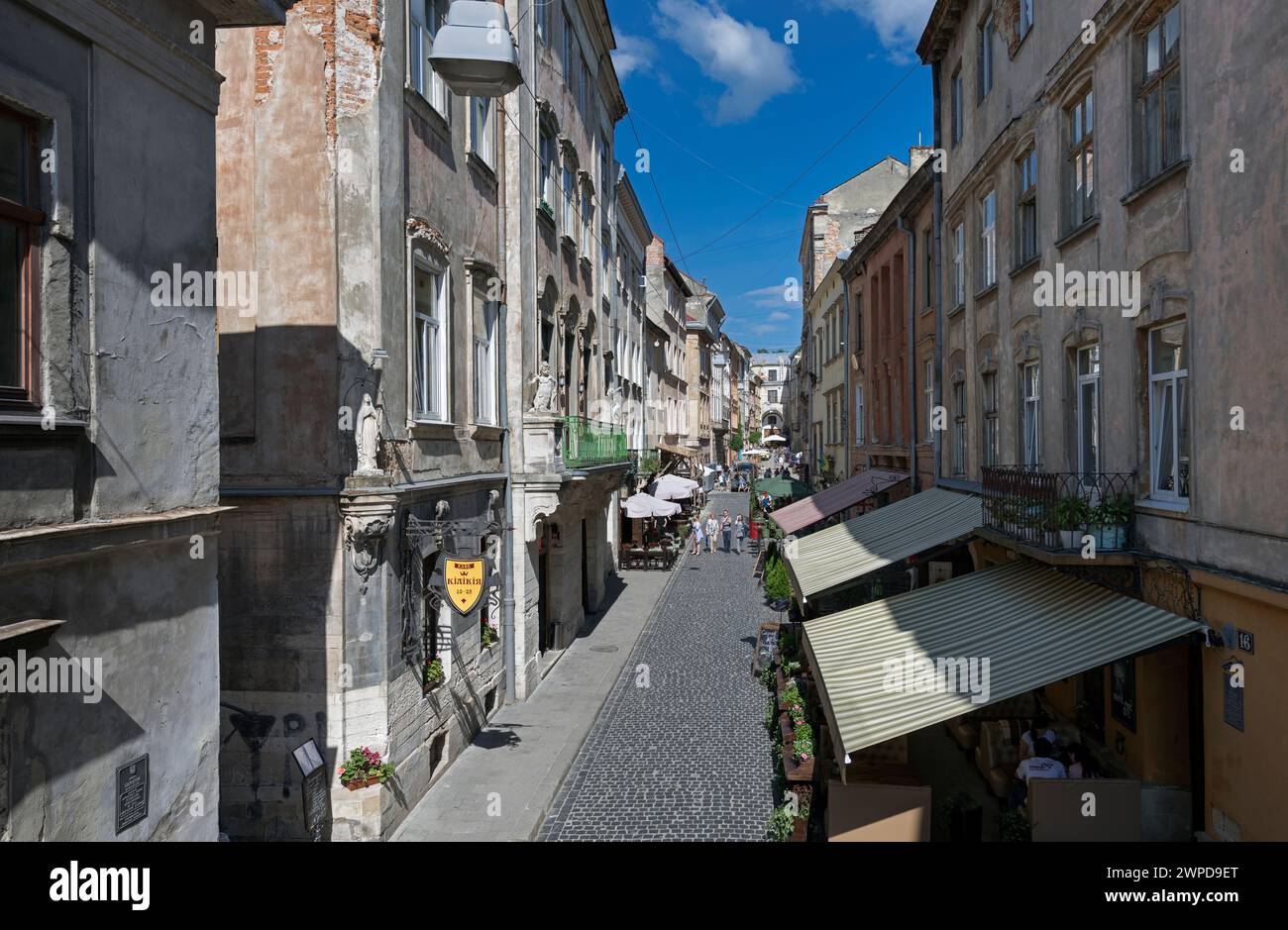Virmenska street, or Armenian street, Lviv, Ukraine Stock Photo