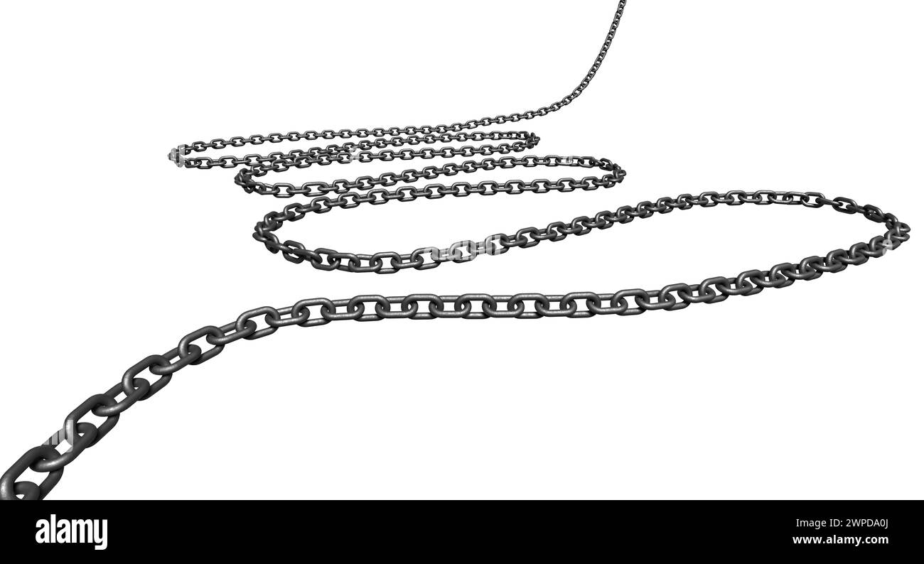chains isolated on white background 3d illustration Stock Photo - Alamy