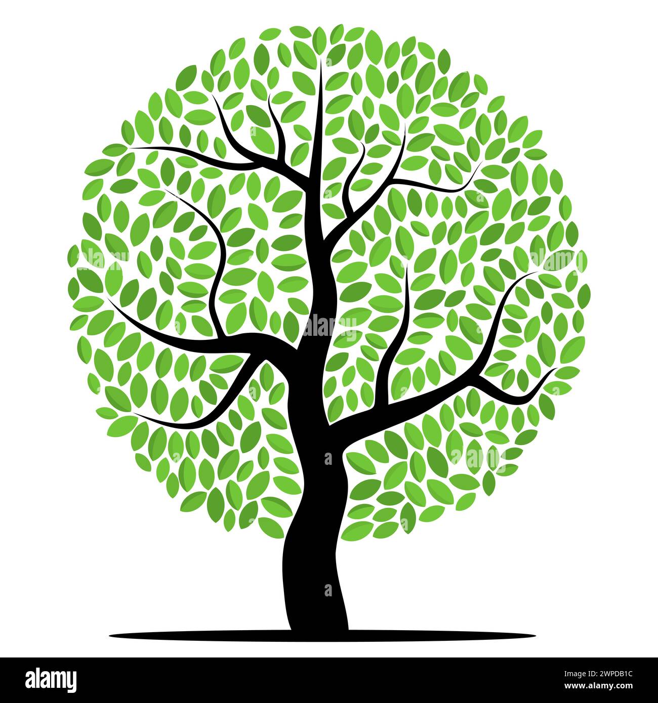 Vector tree with green leaves isolated on a white background Stock ...