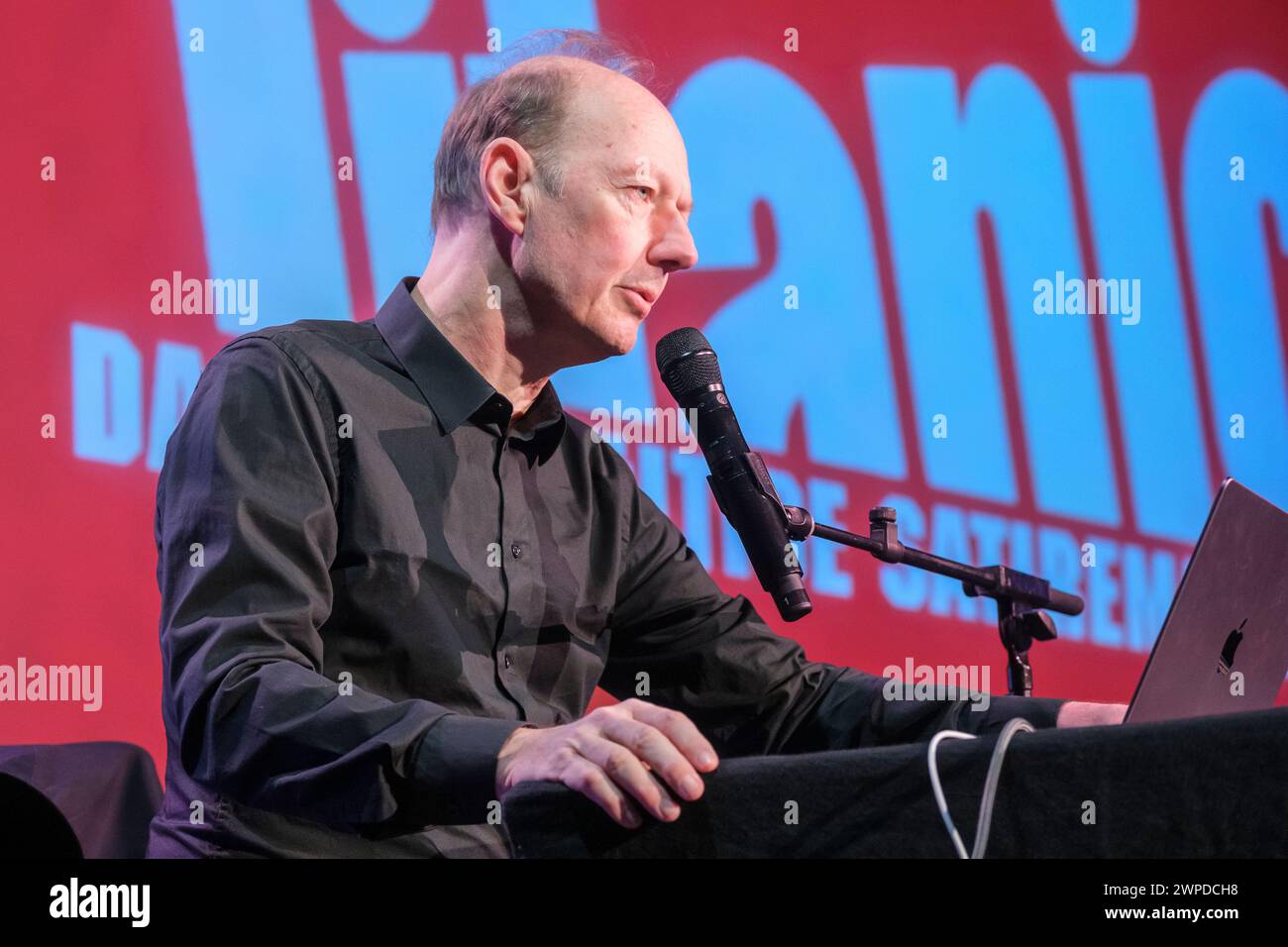 Martin Sonneborn at an appearance during the Cologne literature festival LIT.COLOGNE at the Volksbühne am Rudolfplatz. Stock Photo