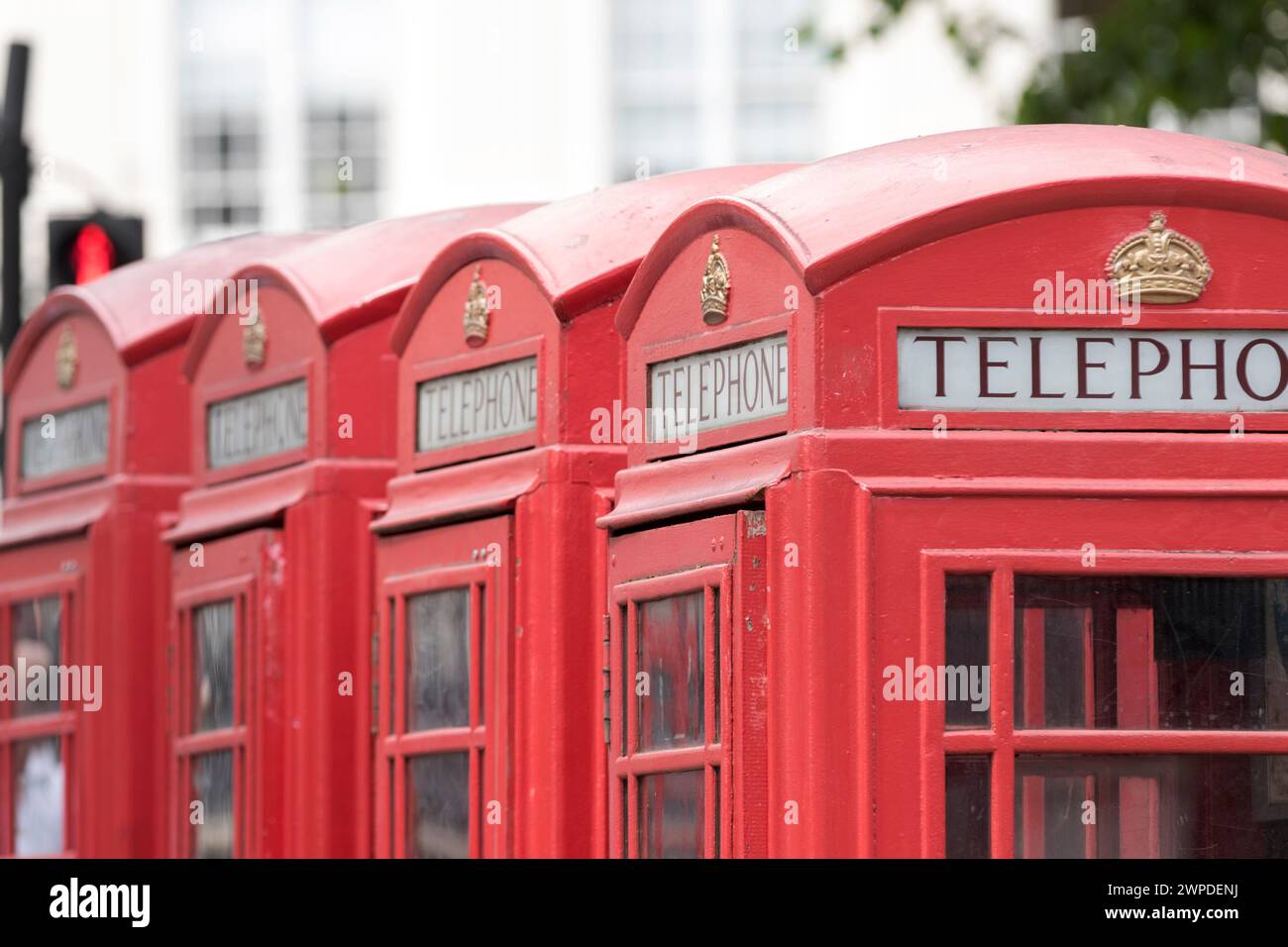 UK, London, Red telephone boxes. Stock Photo