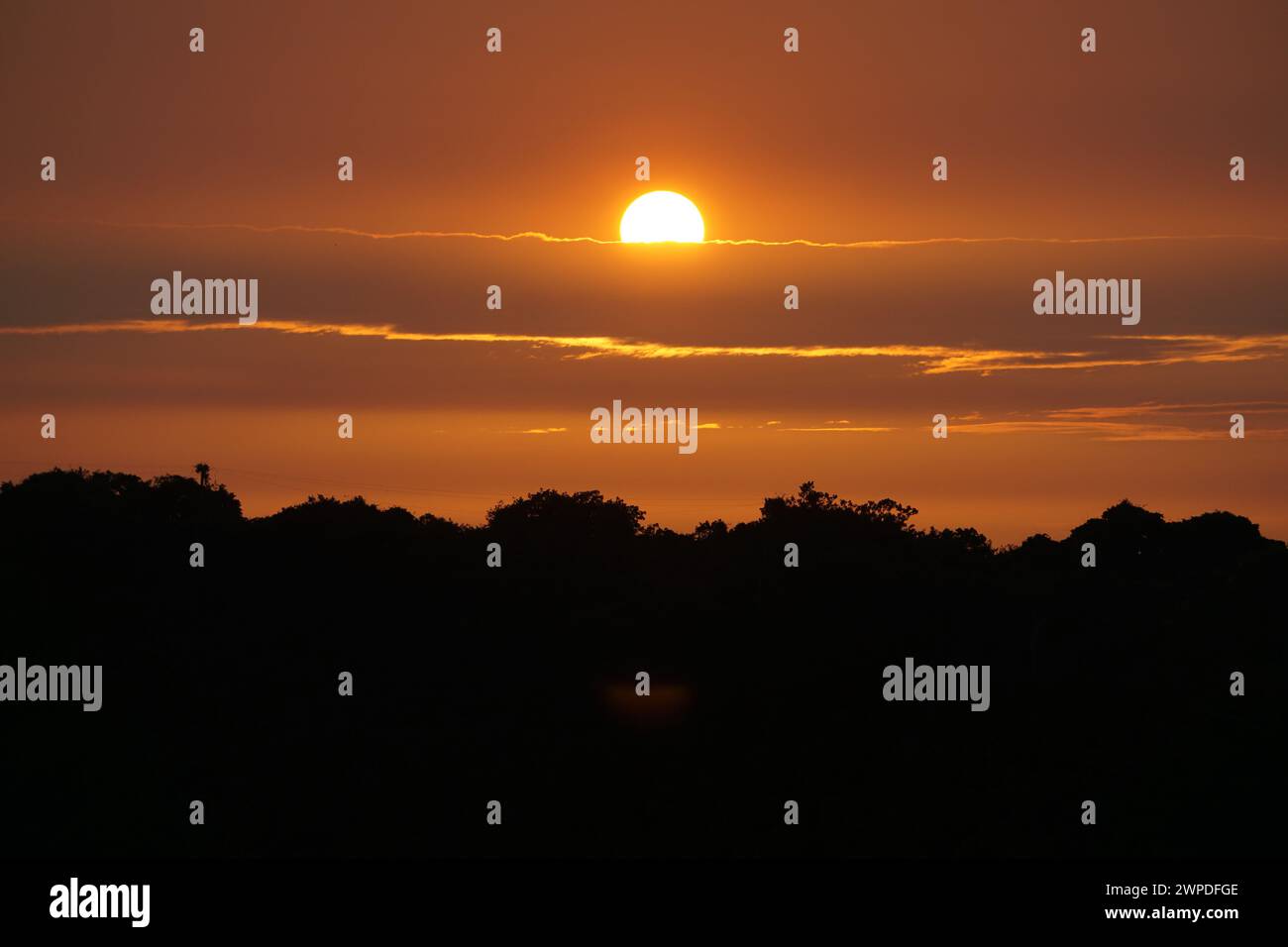 Sunset at Shoushan LOVE Lookout in Kaohsiung, Taiwan Stock Photo