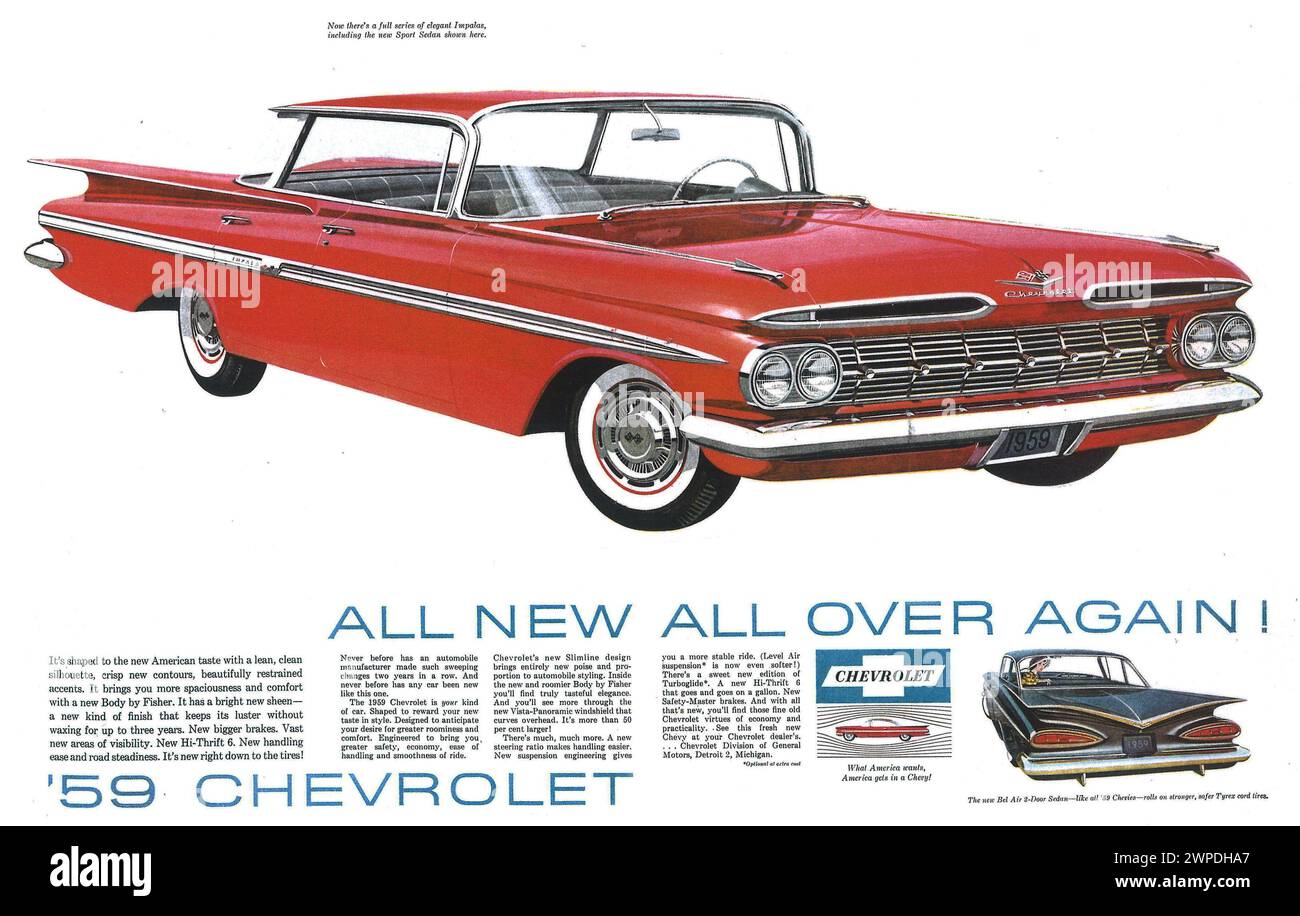 1959 Chevrolet Impala Print ad Stock Photo - Alamy