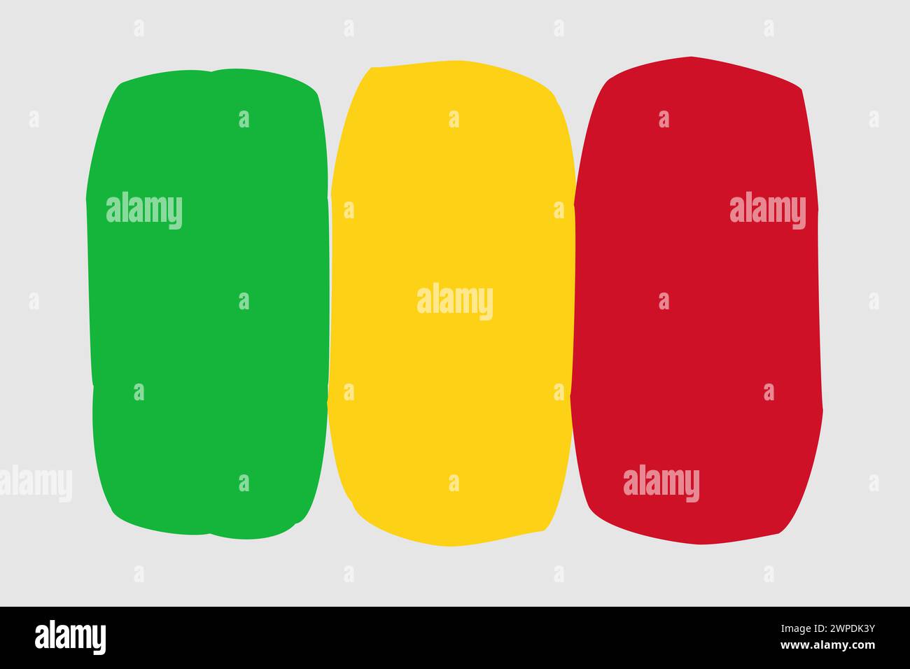 Mali flag - painted design vector illustration. Vector brush style Stock Vector