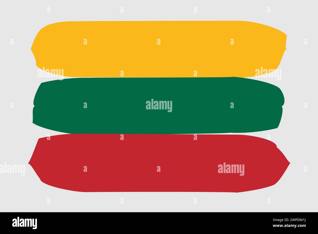 Lithuania flag - painted design vector illustration. Vector brush style Stock Vector