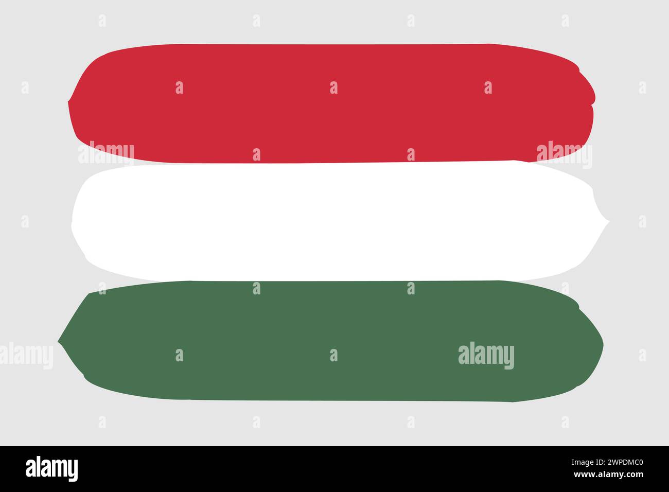 Hungary flag - painted design vector illustration. Vector brush style Stock Vector