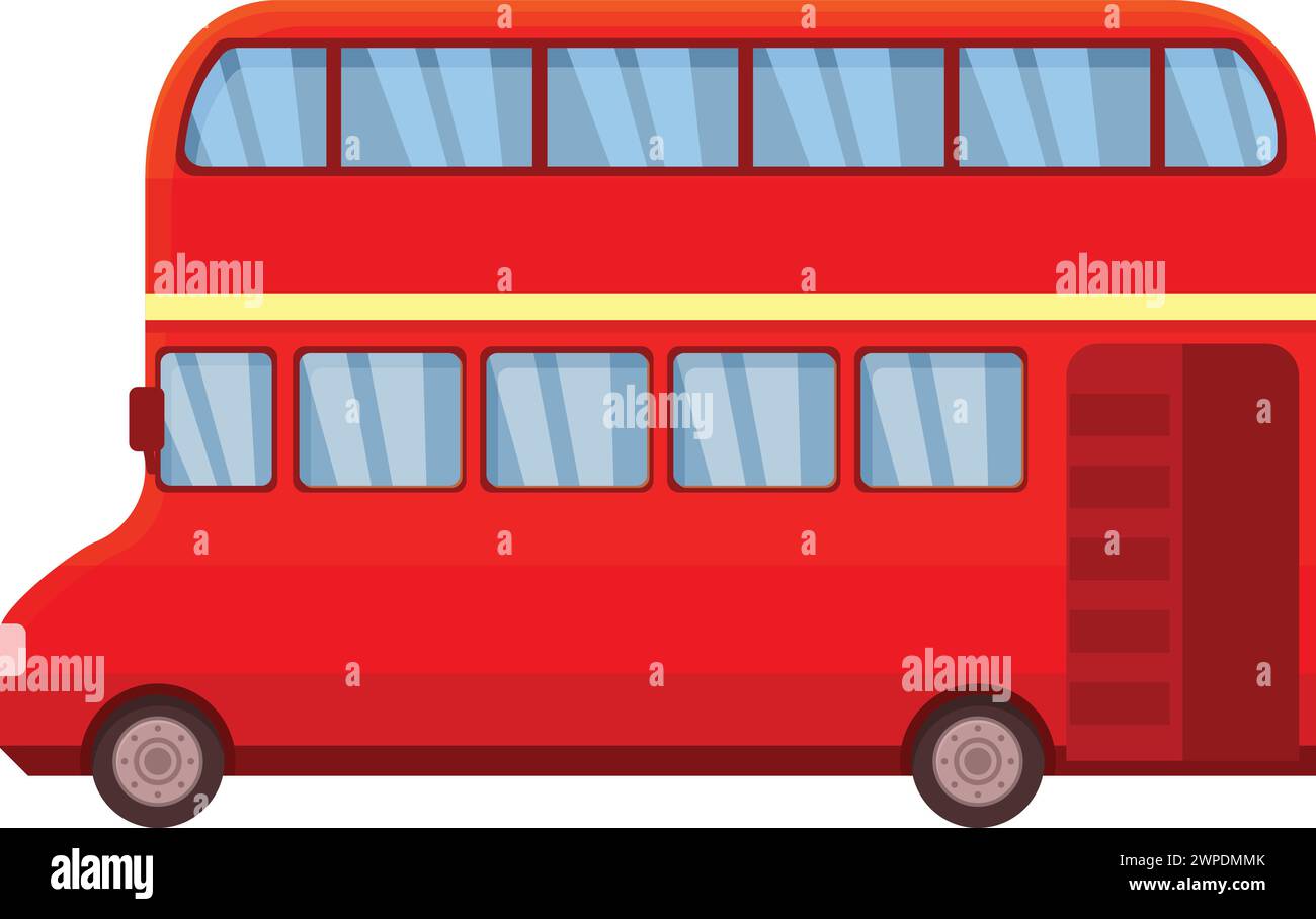 City red bus icon cartoon vector. Tourist traffic truck. England tour ...