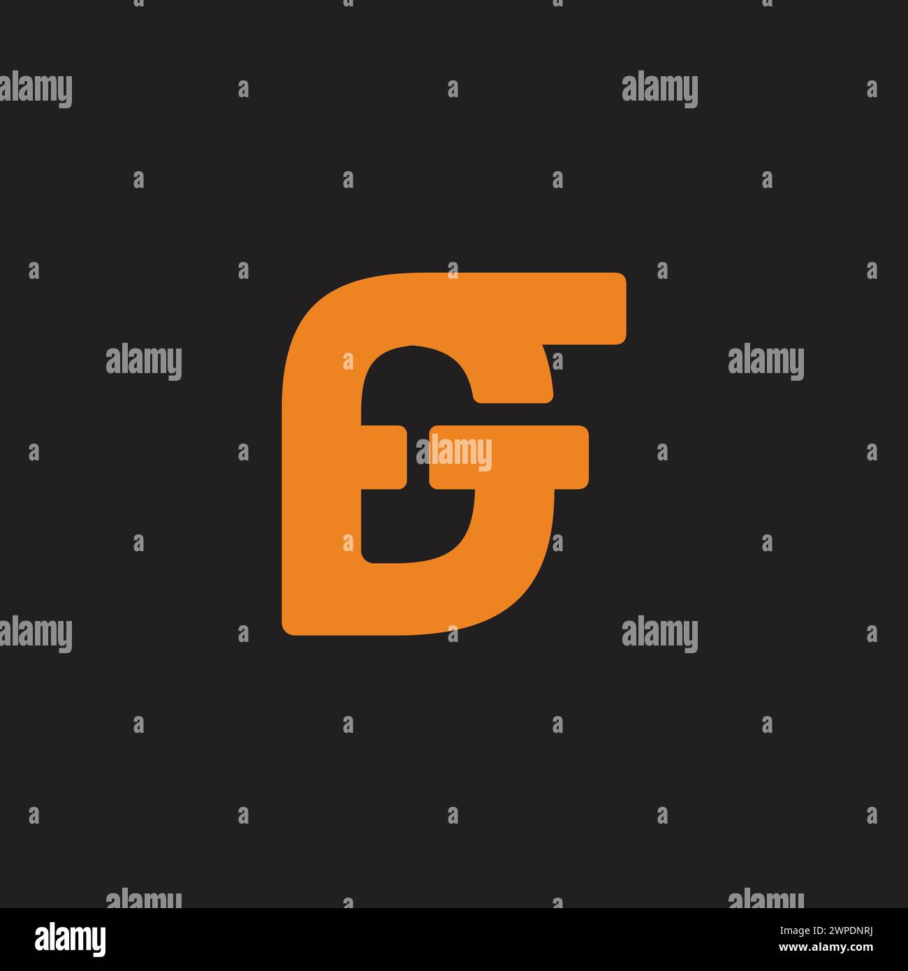 letter fg linked overlap simple logo vector Stock Vector