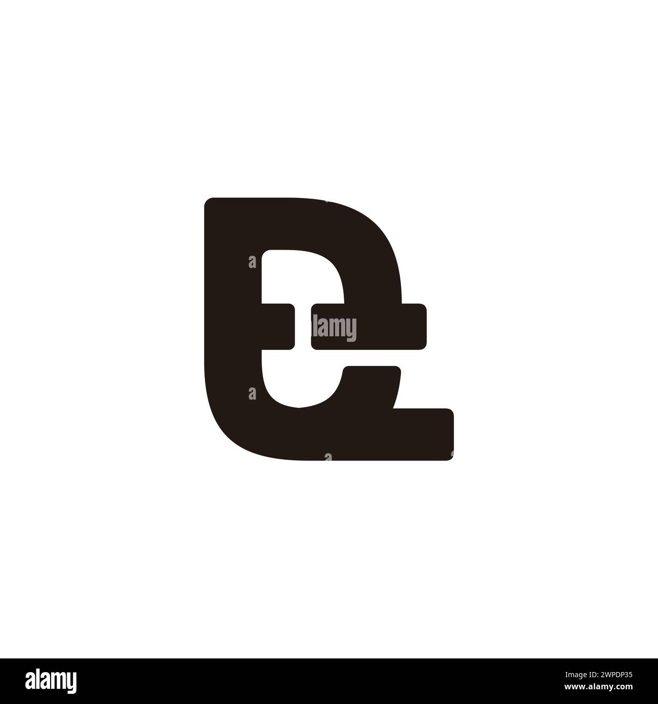 letter et linked overlap simple logo vector Stock Vector