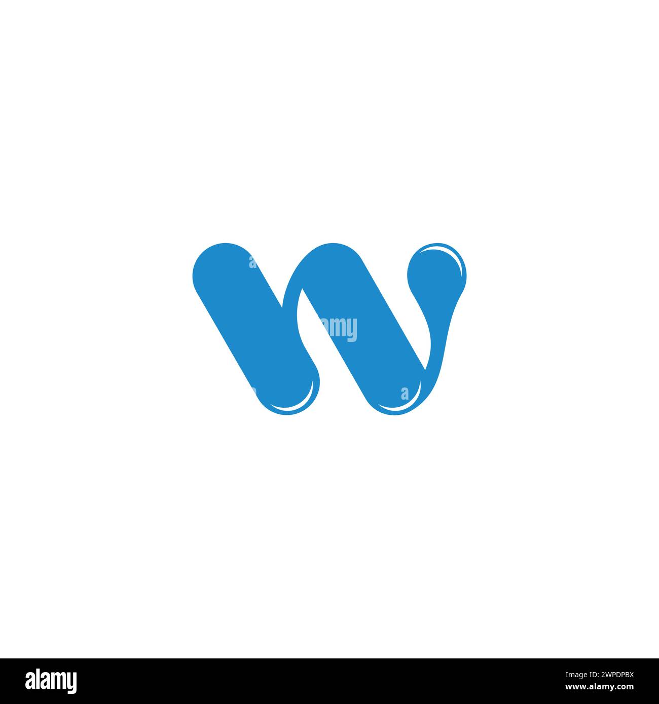 letter w blue water drop logo vector Stock Vector