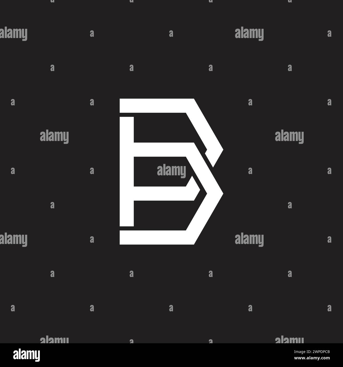 letter b hexagonal linked overlap logo vector Stock Vector