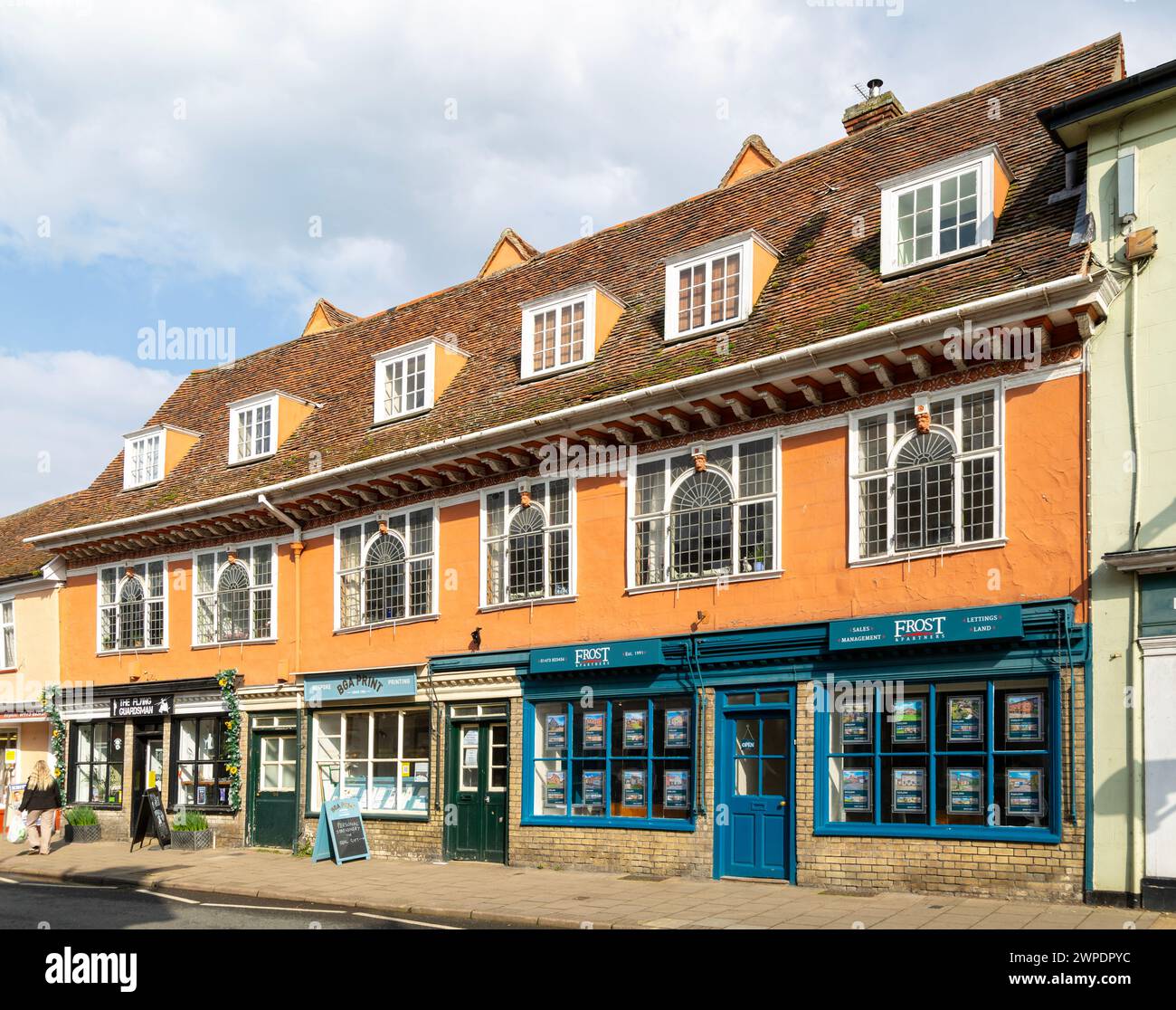 Grade One listed building, 62-66 High Street, Hadliegh, Suffolk, England, UK - An exceptional and important C17th building dated 1676 Stock Photo