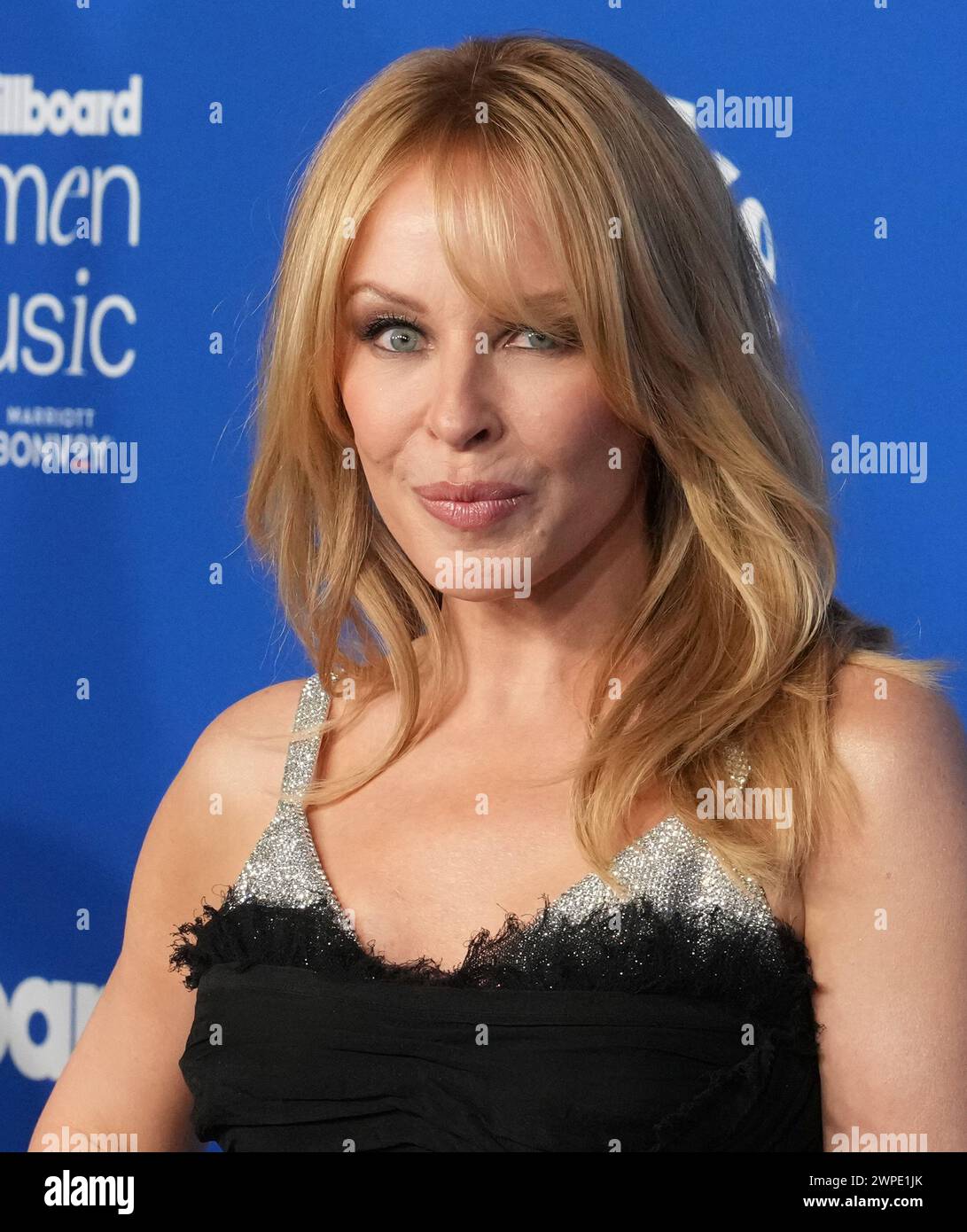 Kylie Minogue arrives at the 2024 Billboard Women in Music Awards held