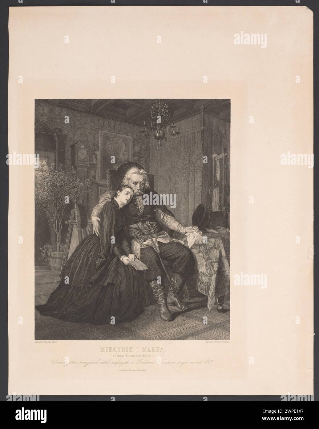 Swordfish and Mary; Redlich, Henryk (1838-1884), Zinc, Florian Stanis AW (1838-1912), Society of Friends Father's plays (Kraków; Association; 1854-); 1867-1868 (1867-00-00-1868-00-00); Stock Photo