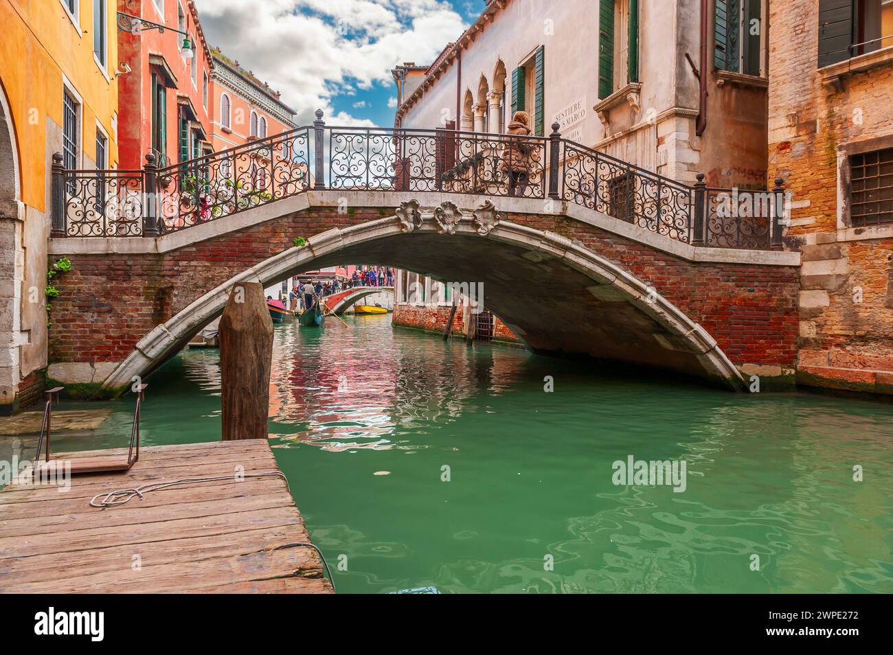 A typical and representative bridge in Venice, Veneto, Italy Stock Photo
