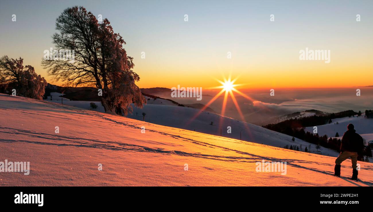 Sunset On The Schauinsland In The Black Forest Stock Photo - Alamy