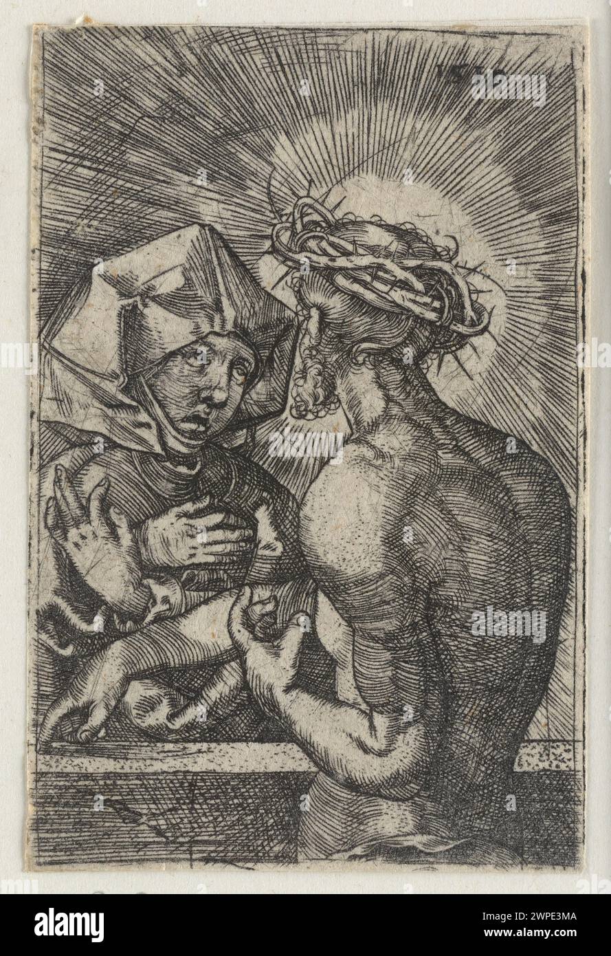 Engraving by Sebald Beham from 1519 depicting the Virgin Mary with the ...