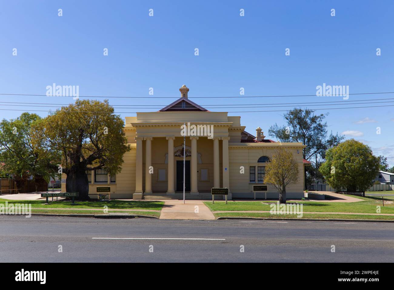 Roma Courthouse is a heritage listed courthouse at 141 McDowall Street Roma Maranoa Region Queensland Australia Stock Photo