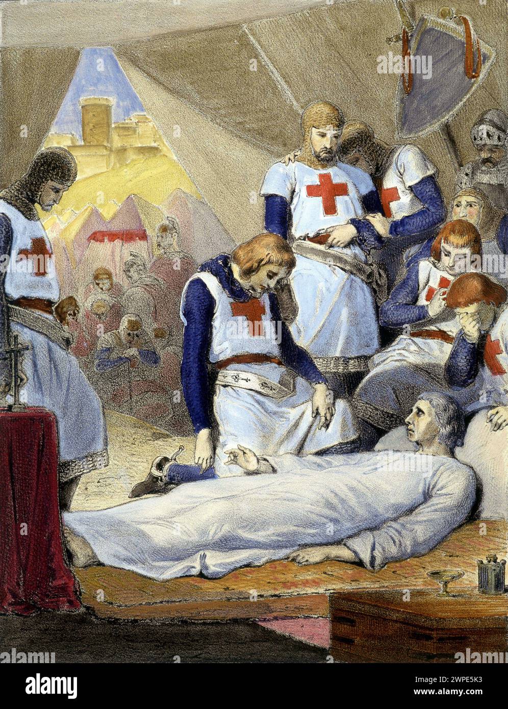 The death of Saint Louis, during the 8th crusade, 1270 Stock Photo