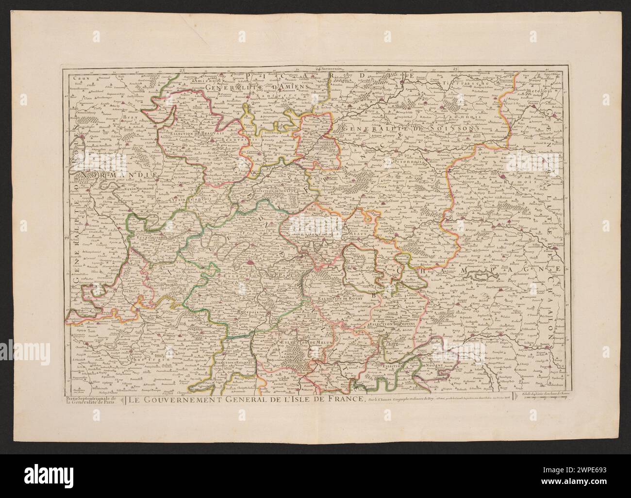 Generalities Map A 1763 map by Jean Beauin depicting the northern parts of the ...