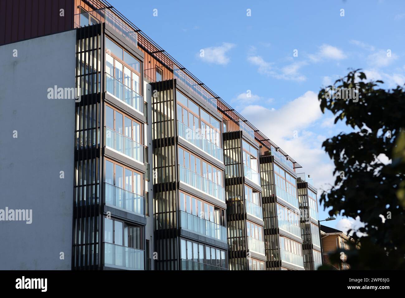 Modern glass fronted housing apartments flats in Farnborough, Hampshire, UK Stock Photo Alamy
