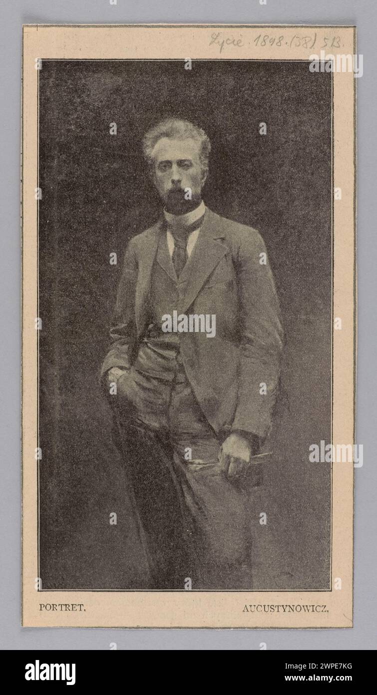 Image reproduction: Aleksander Augustynowicz (1865-1944), portrait; z: ' YEC' 1898, No. 38-39, (15 Pa Obrnik), p. 513; Ycie (Kraków; magazine; 1897-1900); 1898 (1898-00-00-1898-00-00); Stock Photo