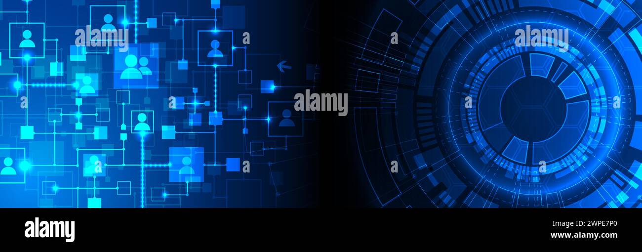 Abstract representation of a computer network and its users in the form ...