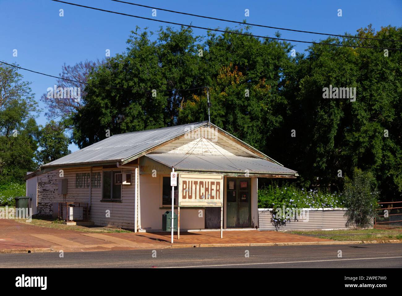 Local Butcher Shop on the streets of Surat Queensland Australia Stock Photo