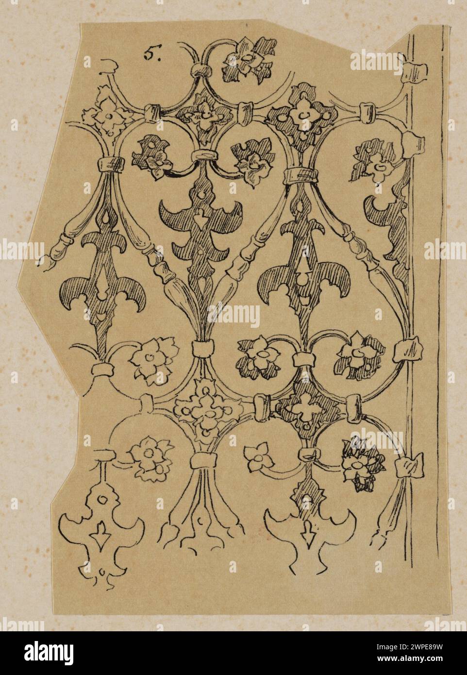 The grille in the chapel of the Virgin Mary, according to the drawing ...