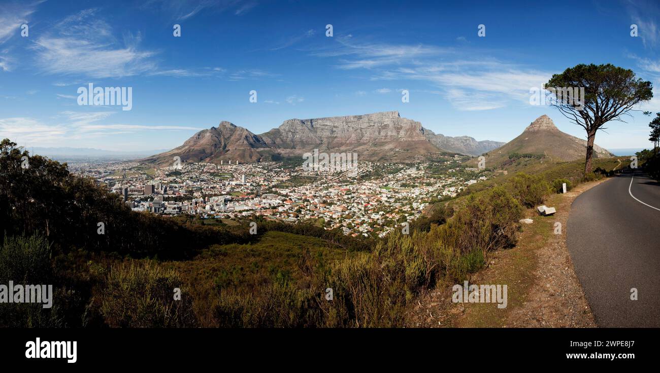 Cape Town CBD and the urban city area, viewd from Signal Hill, Western Cape, South Africa. Stock Photo