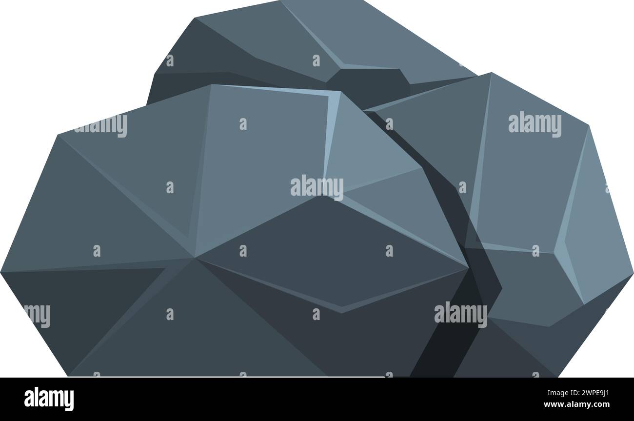 Rock coal icon cartoon vector. Energy plant fuel. Rock sector energy