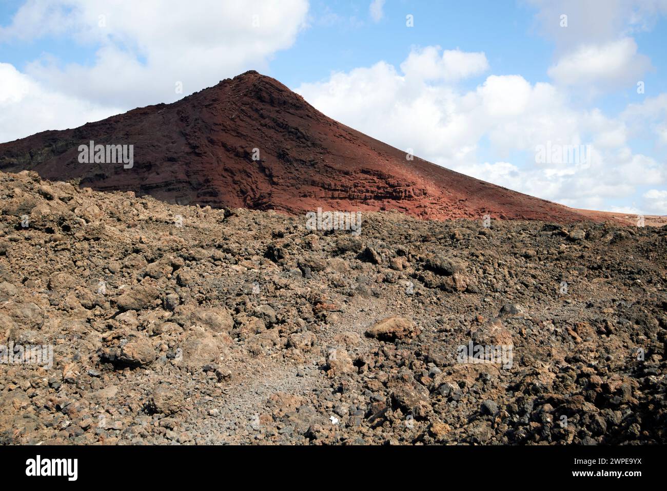 montana bermeja volcanic mountain, Lanzarote, Canary Islands, spain Stock Photo