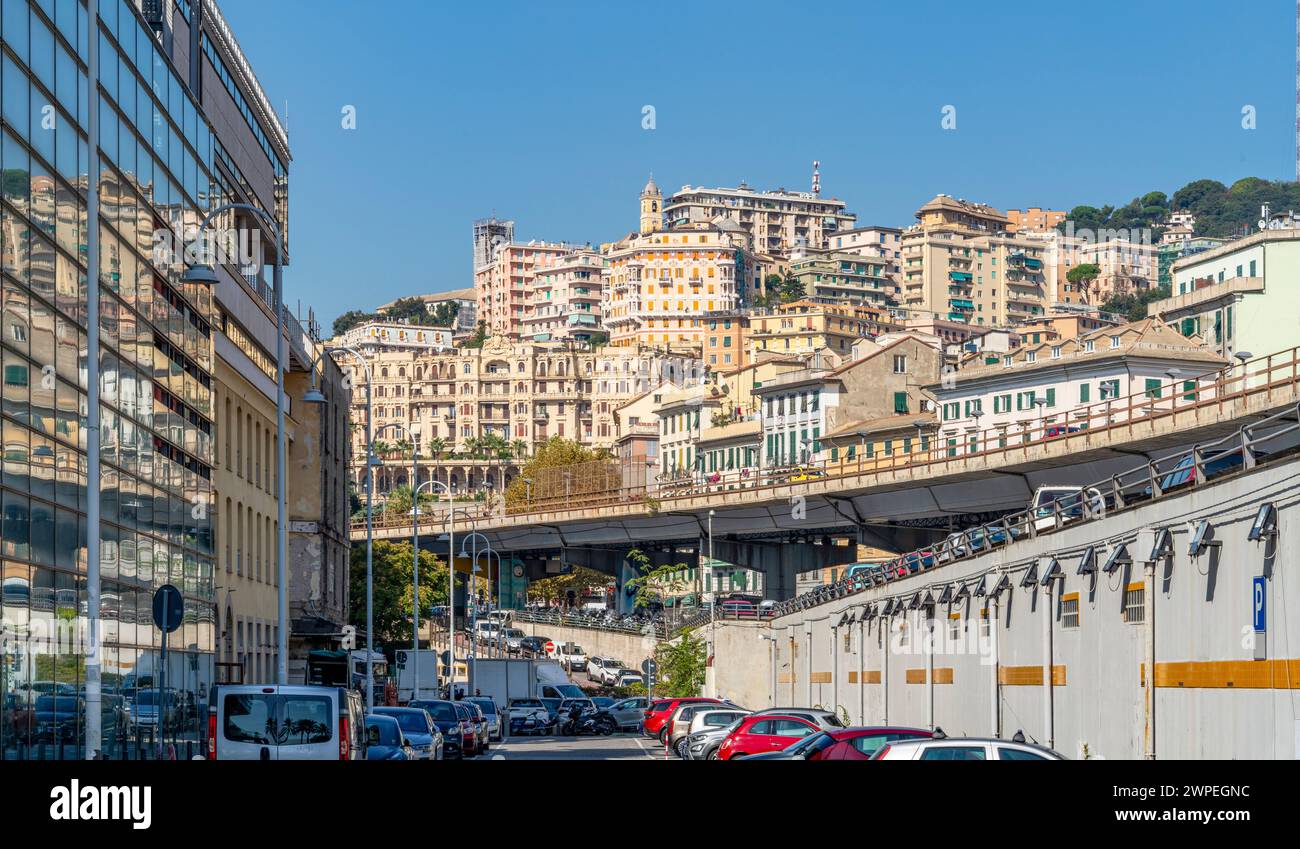 City view of Genoa, the capital of the italian region of Liguria Stock ...