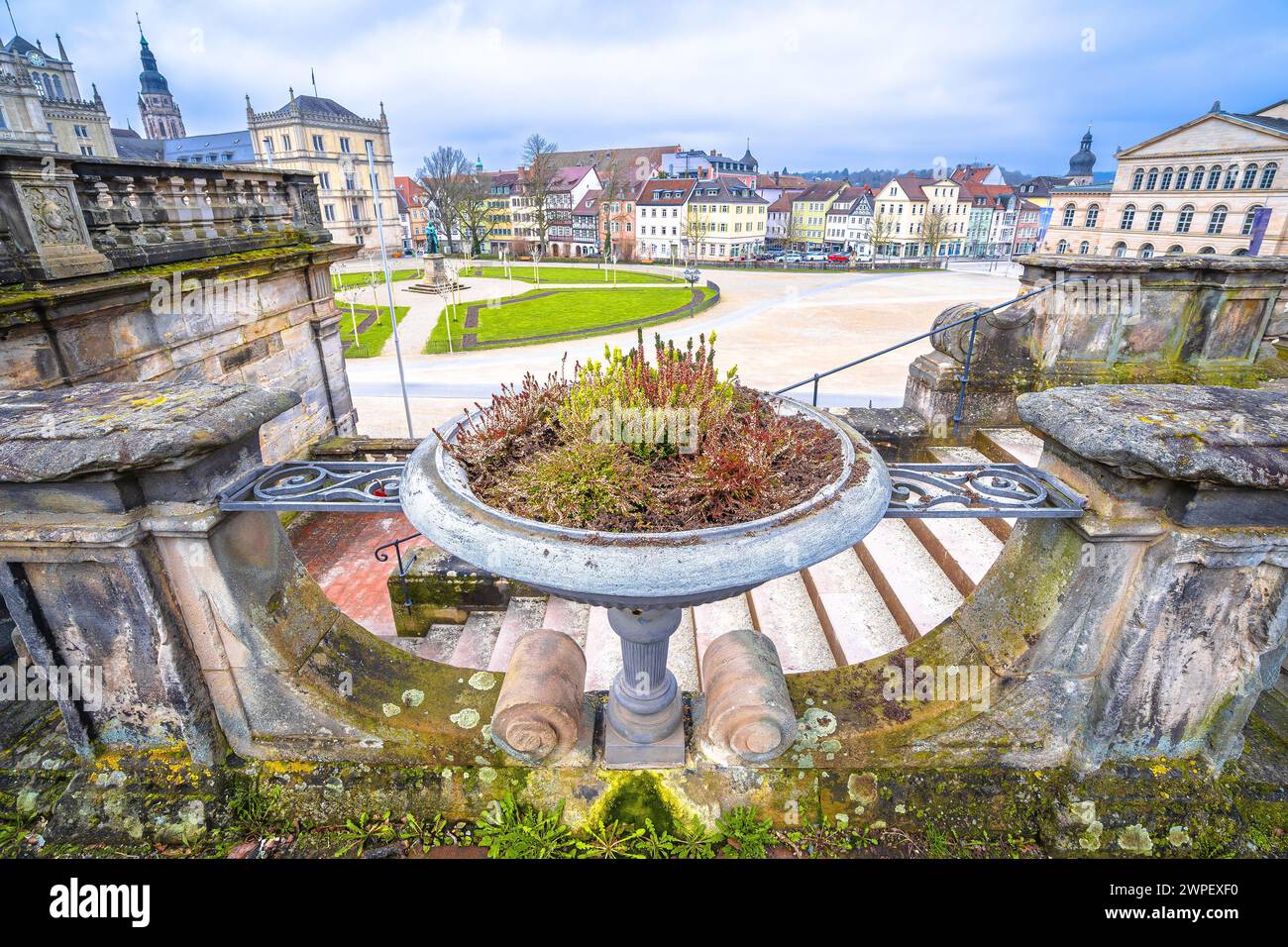 Historic Schlossplatz sqaure in Coburg architecture view, Upper Franconia region of Bavaria, Germany. Stock Photo