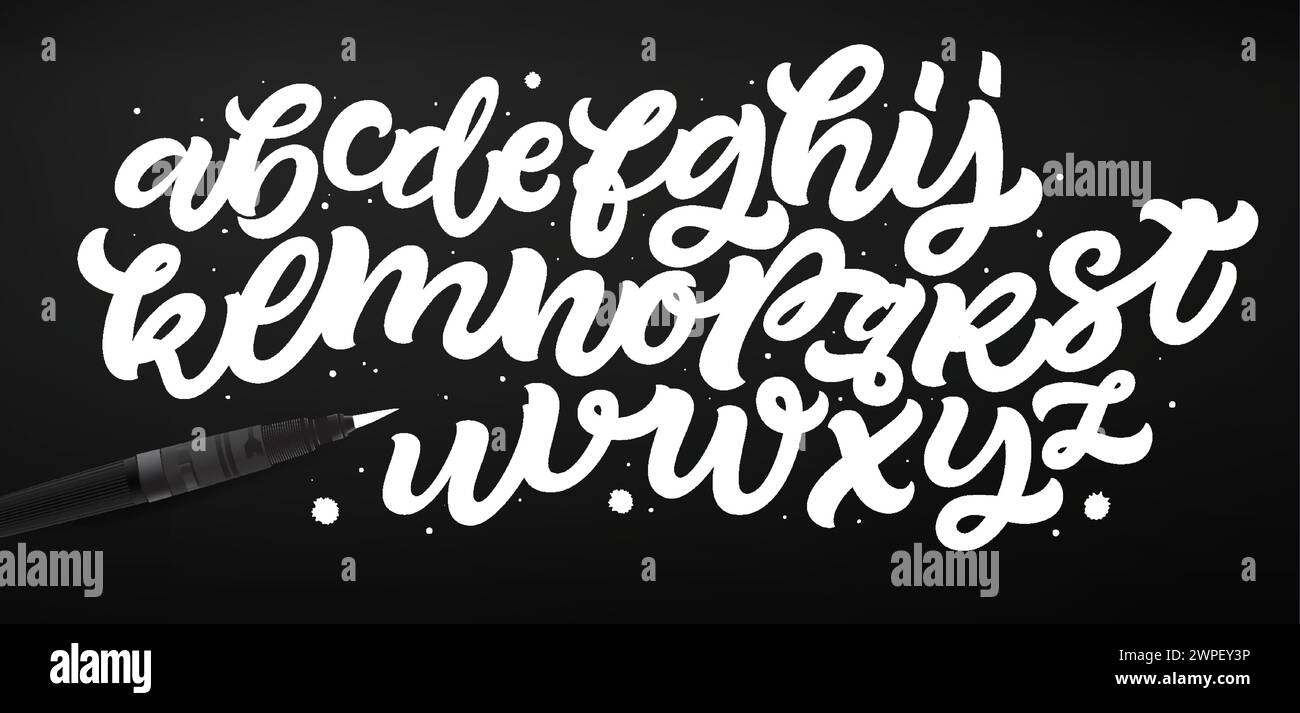 Vector Hand Drawn Alphabet. Brush Paint Letters. Stock Vector
