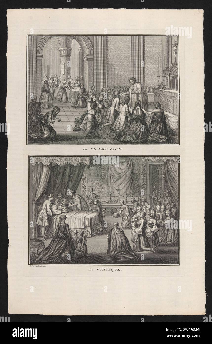 Two religious illustrations by Bernard Picart from 1722 depicting the ...